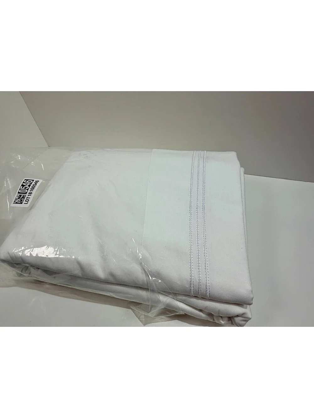The Company Store Dorset Stripe Duvet Cover King White 600TC Egyptian Cotton